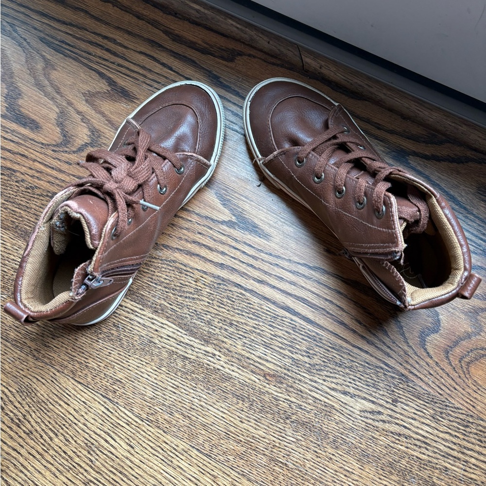 Brown High-Top Kids Shoes
